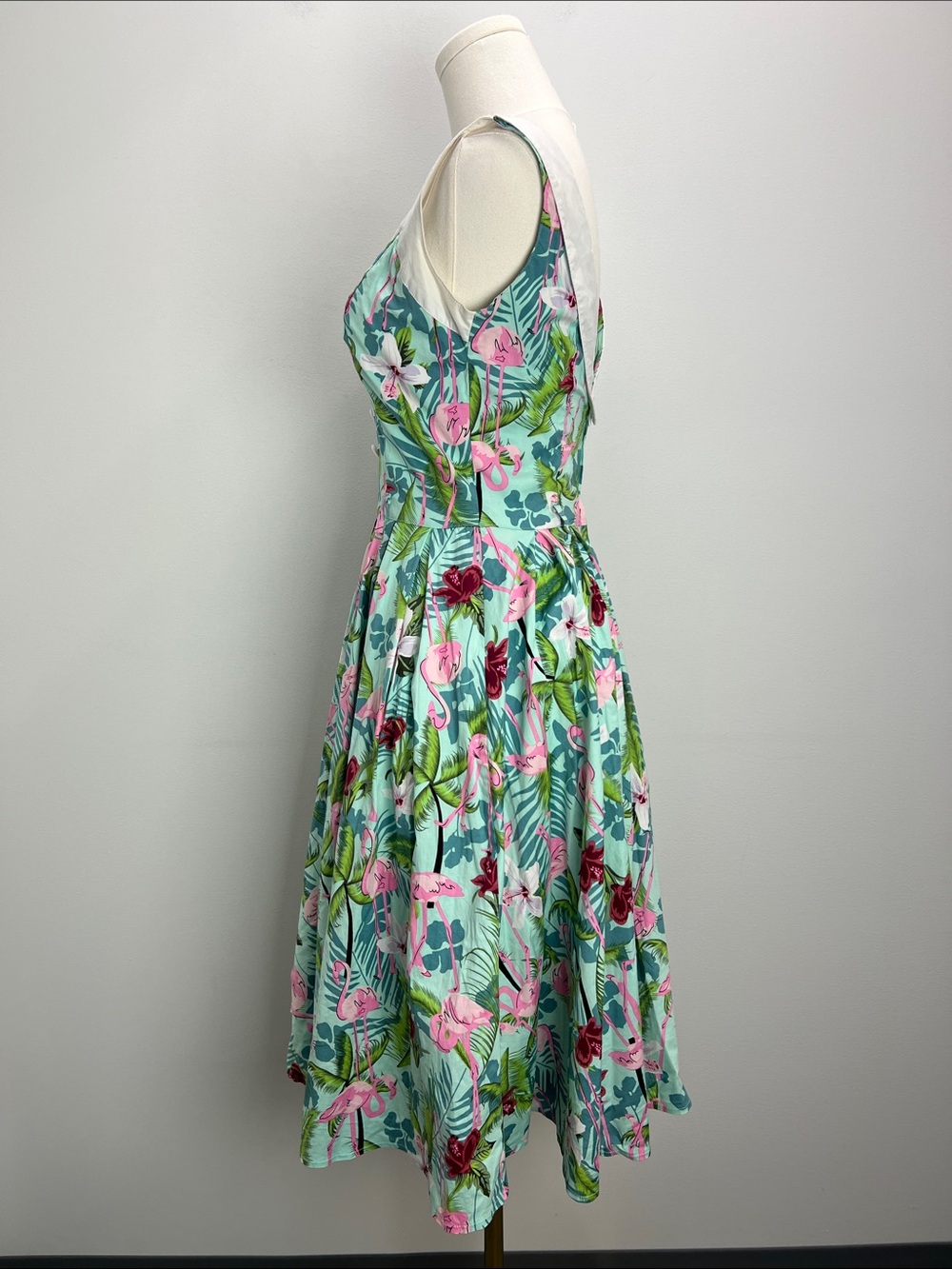 Hell Bunny Retro Dress Vintage Style Fit N Flare Tropical Flamingo Print XS - Picture 5 of 8